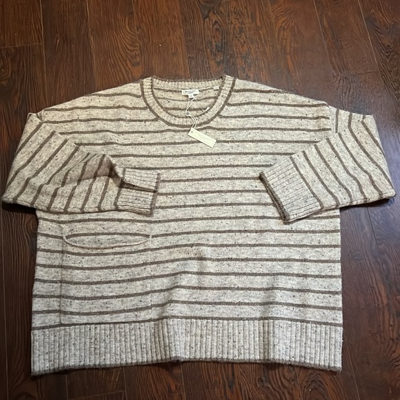 Max Studio Over sized brown strip sweater XL - Picture 2 of 9